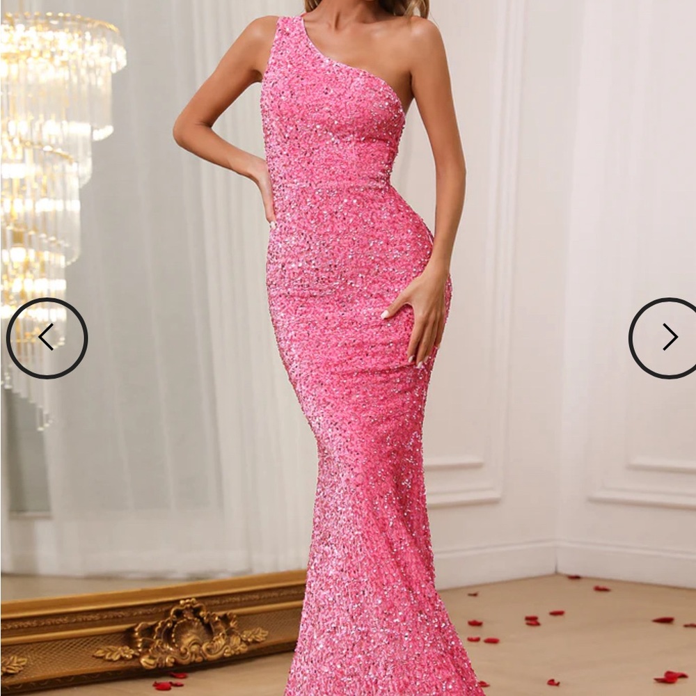 Pink Sequin Formal Dress